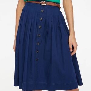 J. Crew Factory Pleated Button Front Midi Skirt